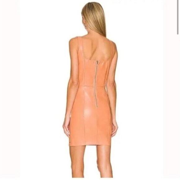 N:Philanthropy Leather Mini Dress Nuevo Sleeveless Tank Dress | Camel | Size XS - Picture 9 of 10